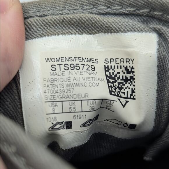 Sperry Pier View Gray Slip On Leather Laces Low Top Fashion Sneakers Women's 8 - Picture 8 of 9